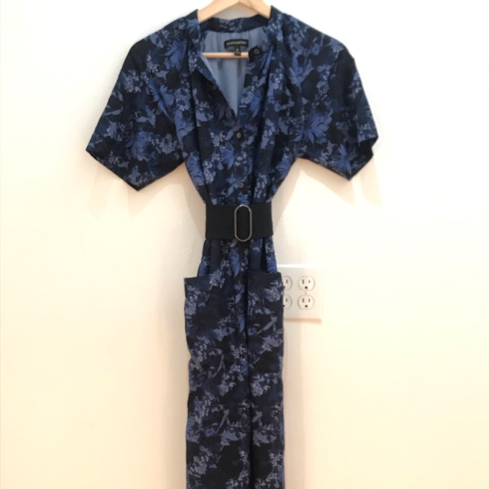Blue Floral Banana Republic Dress